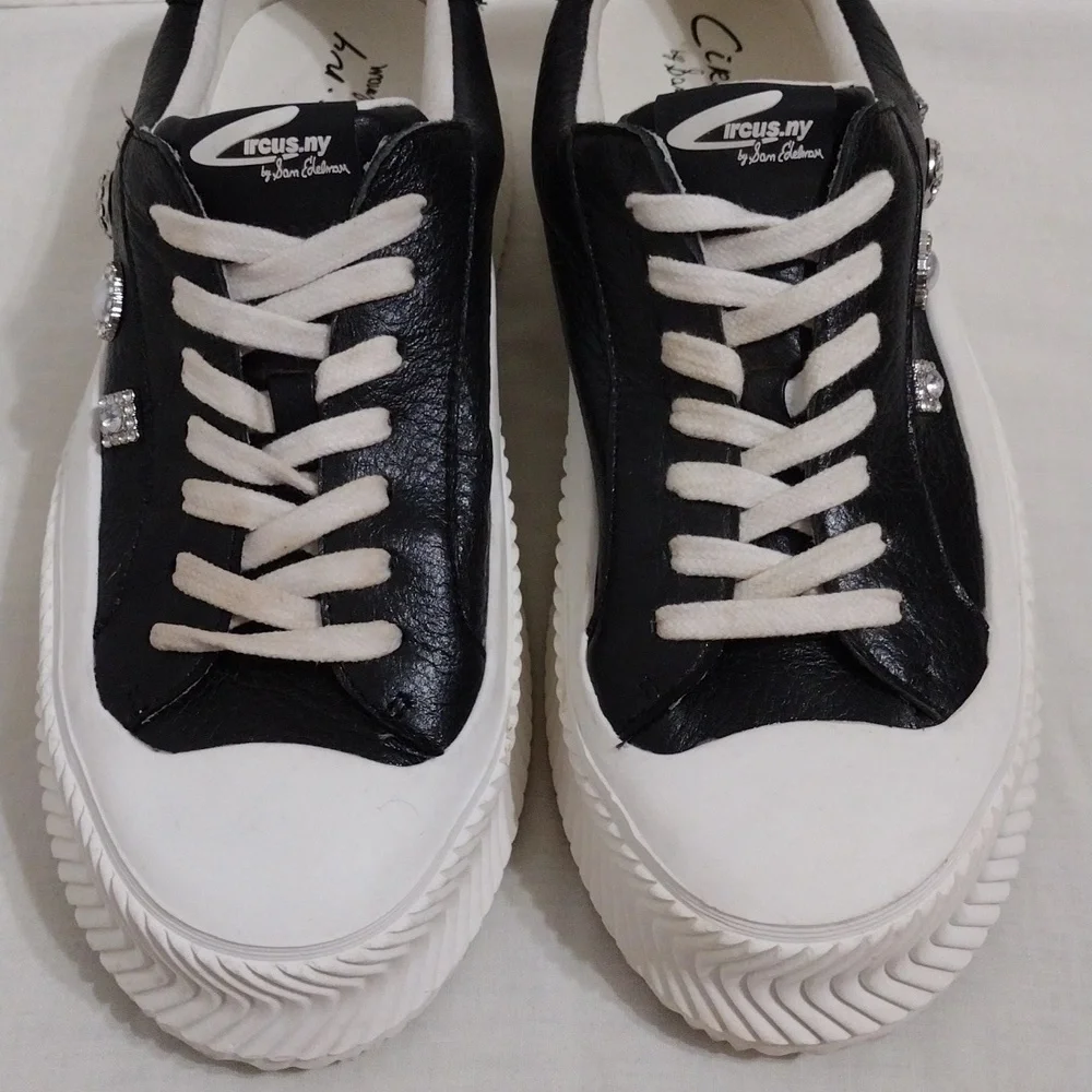 NEW Circus NY Sam Edelman Taelyn Rhinestone Platform Sneakers 9 Glam Streetwear